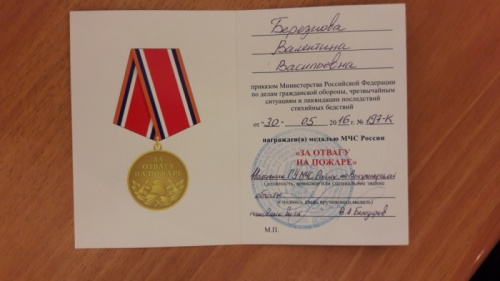 Во Владимирской области отважную женщину наградили медалью