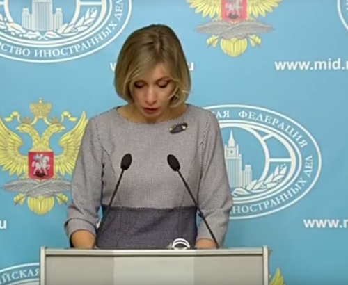 Захарова расплакалась, читая письмо от имени родителей погибшего в Сирии российского военного на имя французского президента